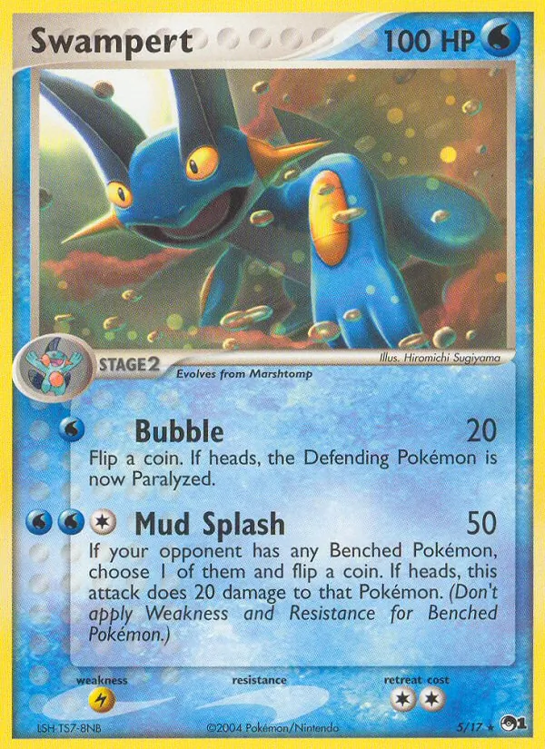 Carta Swampert, número 5/17 da coleção POP Series 1