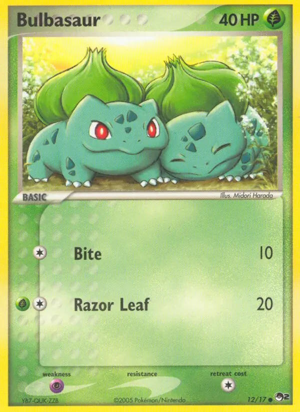 Carta Bulbasaur, número 12/17 da coleção POP Series 2
