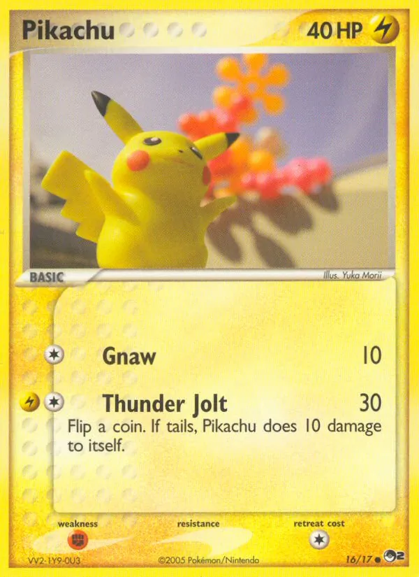 Carta Pikachu, número 16/17 da coleção POP Series 2