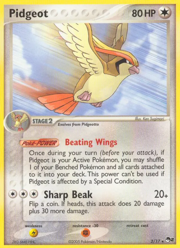 Carta Pidgeot, número 2/17 da coleção POP Series 2