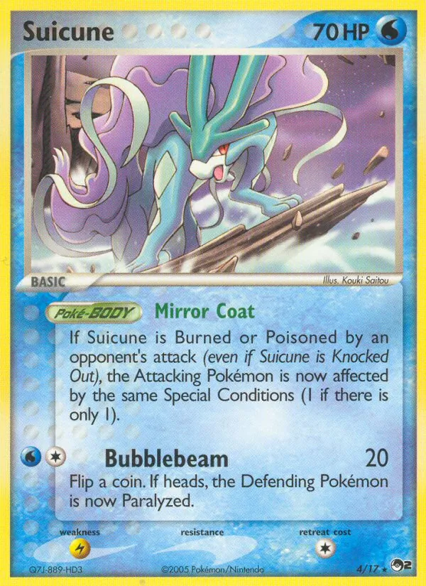 Carta Suicune, número 4/17 da coleção POP Series 2