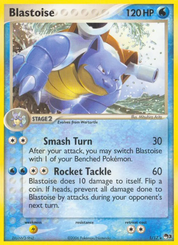 Carta Blastoise, número 1/17 da coleção POP Series 3