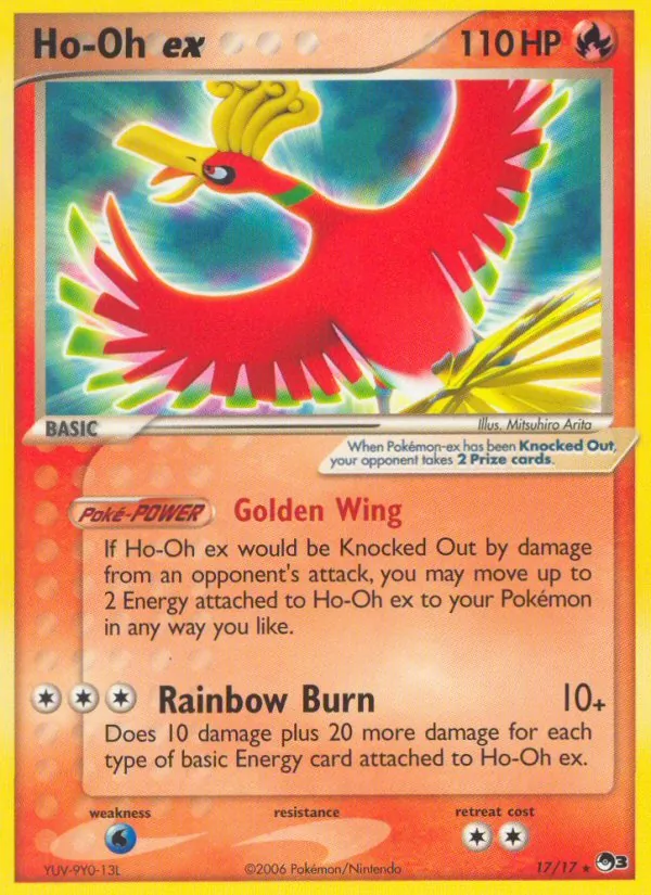 Carta Ho-Oh ex, número 17/17 da coleção POP Series 3