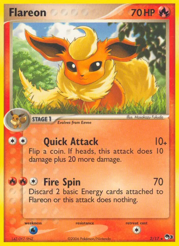 Carta Flareon, número 2/17 da coleção POP Series 3