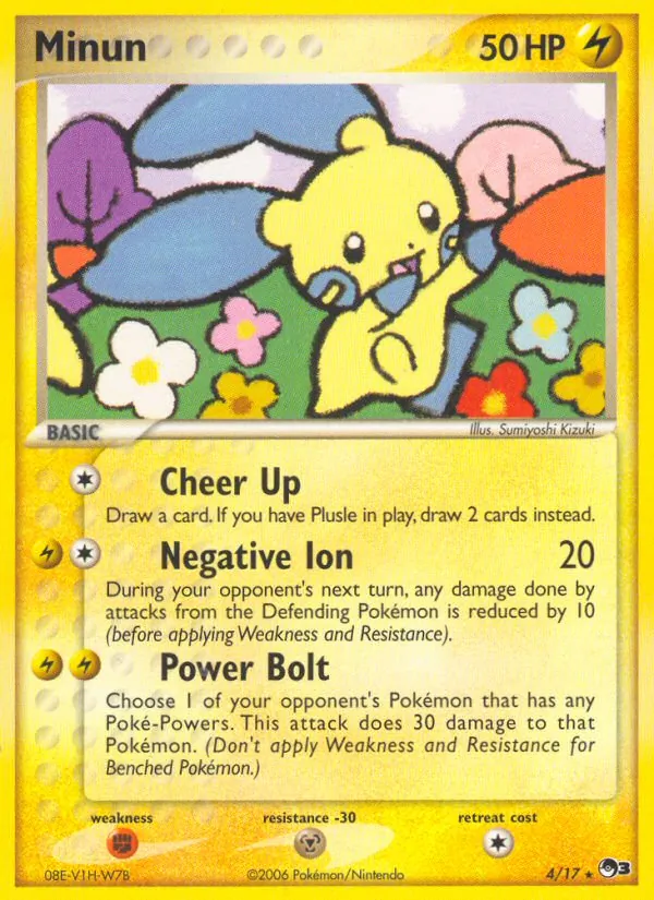 Carta Minun, número 4/17 da coleção POP Series 3