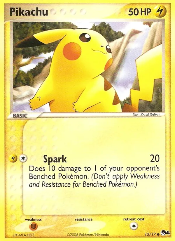 Carta Pikachu, número 13/17 da coleção POP Series 4