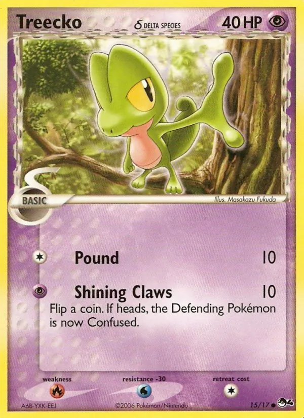 Carta Treecko δ, número 15/17 da coleção POP Series 4
