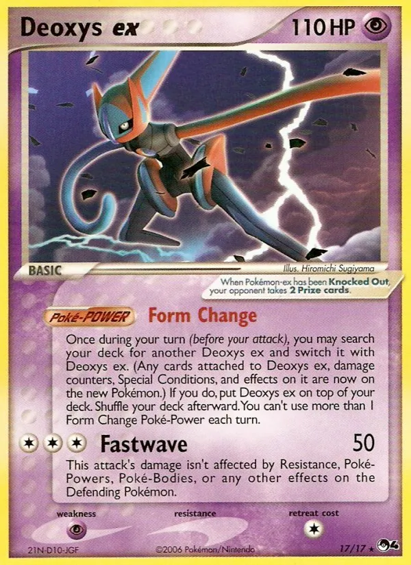 Carta Deoxys ex, número 17/17 da coleção POP Series 4