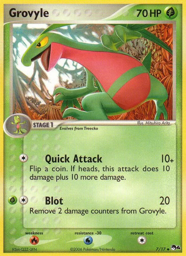 Carta Grovyle, número 7/17 da coleção POP Series 4