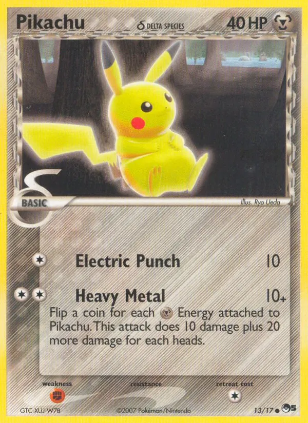 Carta Pikachu δ, número 13/17 da coleção POP Series 5