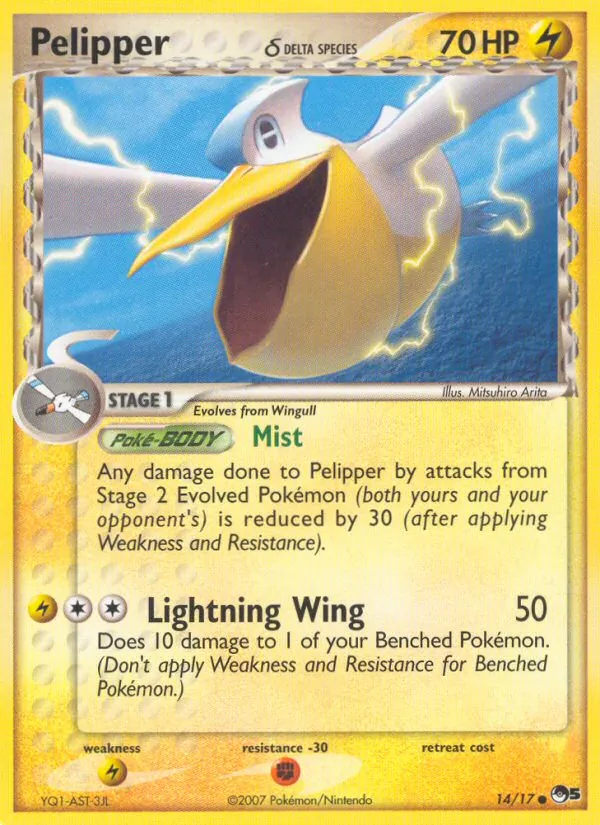 Carta Pelipper δ, número 14/17 da coleção POP Series 5
