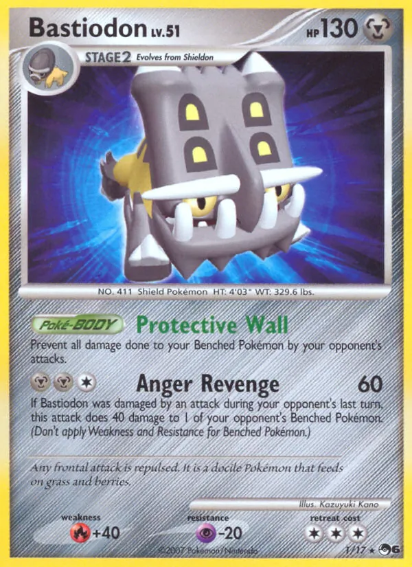 Carta Bastiodon, número 1/17 da coleção POP Series 6