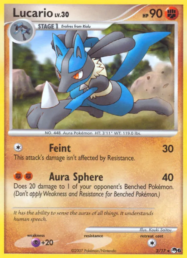 Carta Lucario, número 2/17 da coleção POP Series 6