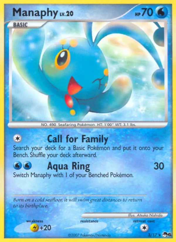 Carta Manaphy, número 3/17 da coleção POP Series 6