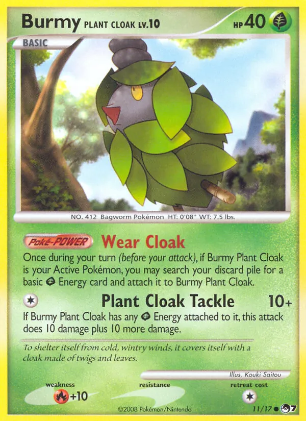 Carta Burmy Plant Cloak, número 11/17 da coleção POP Series 7