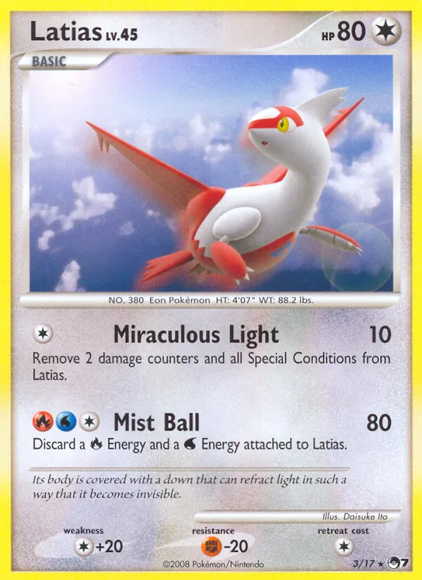 Carta Latias, número 3/17 da coleção POP Series 7