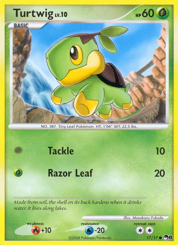 Carta Turtwig, número 17/17 da coleção POP Series 8