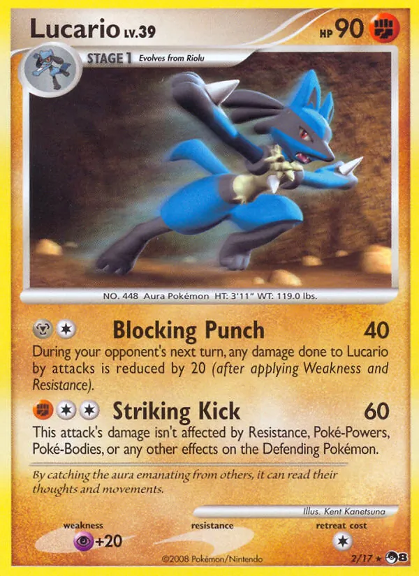 Carta Lucario, número 2/17 da coleção POP Series 8