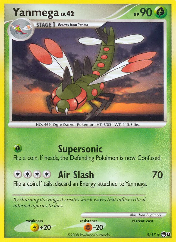 Carta Yanmega, número 5/17 da coleção POP Series 8