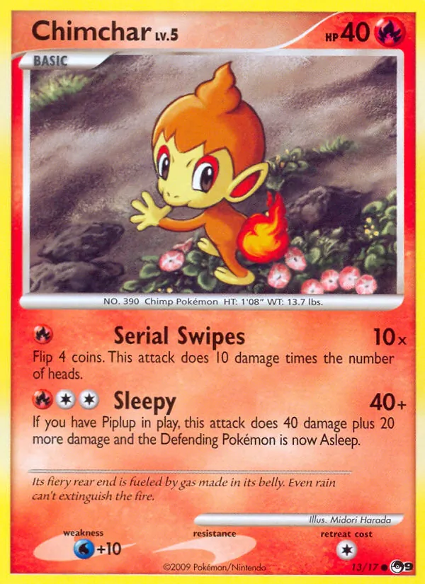 Carta Chimchar, número 13/17 da coleção POP Series 9