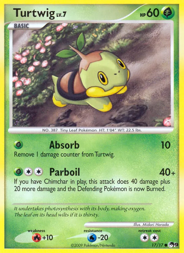 Carta Turtwig, número 17/17 da coleção POP Series 9