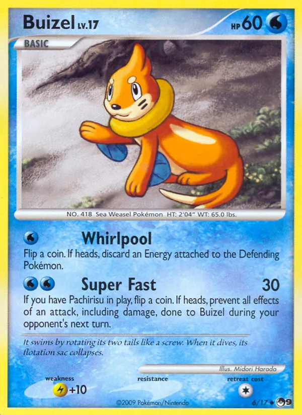 Carta Buizel, número 6/17 da coleção POP Series 9