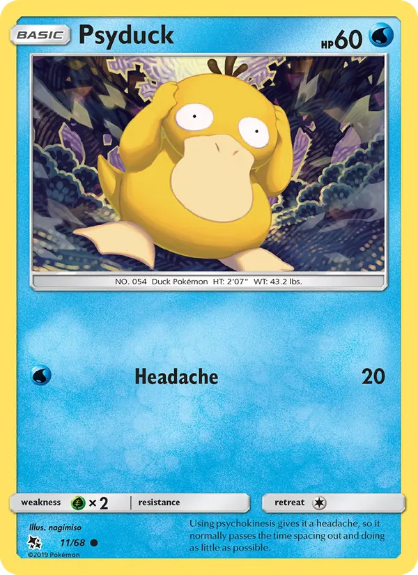 Carta Psyduck, número 11/68 da coleção Destinos Ocultos