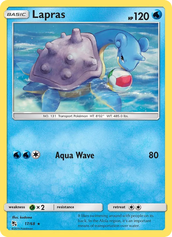 Carta Lapras, número 17/68 da coleção Destinos Ocultos