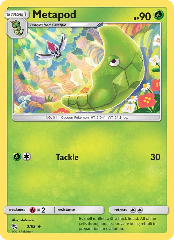 Carta Metapod, número 2/68 da coleção Destinos Ocultos