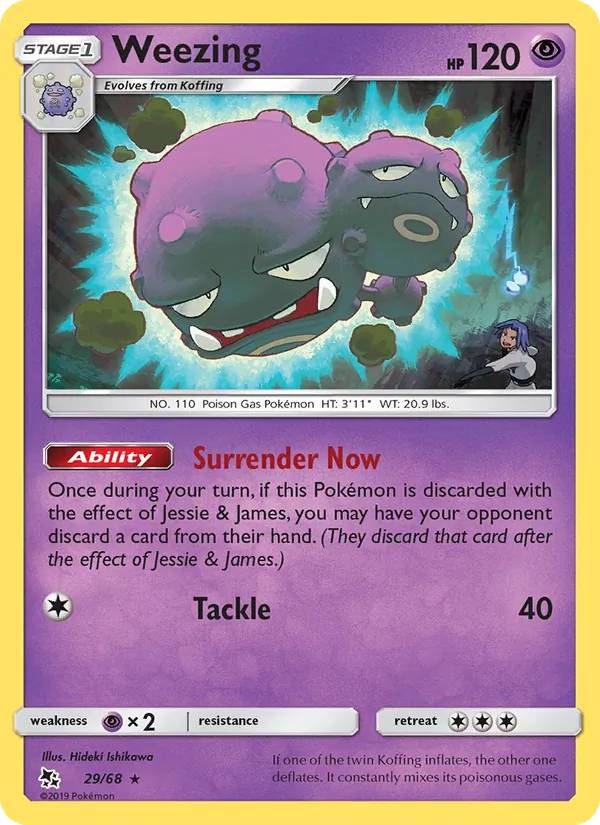 Carta Weezing, número 29/68 da coleção Destinos Ocultos