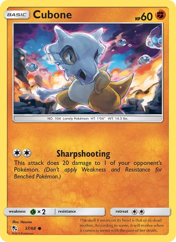 Carta Cubone, número 37/68 da coleção Destinos Ocultos