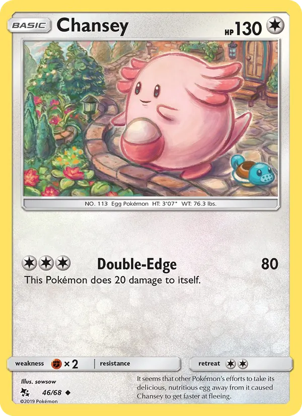 Carta Chansey, número 46/68 da coleção Destinos Ocultos