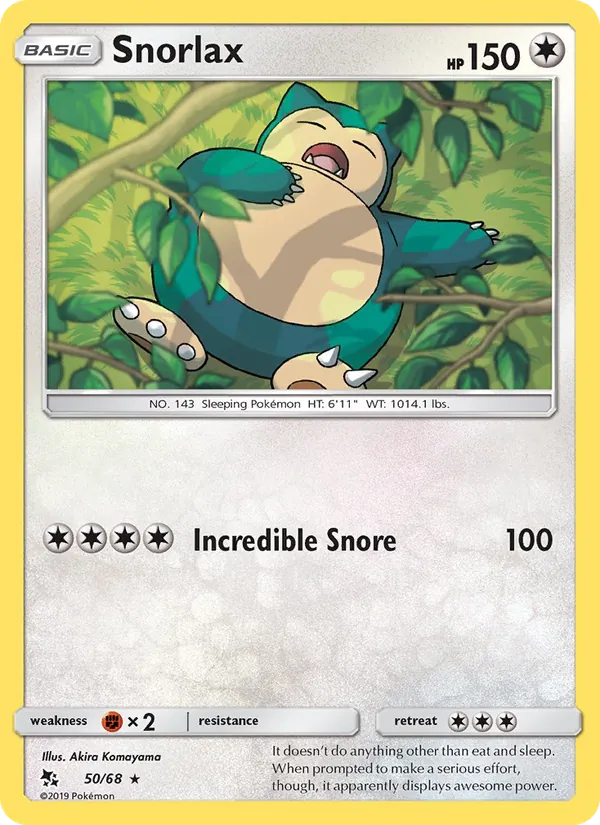 Carta Snorlax, número 50/68 da coleção Destinos Ocultos