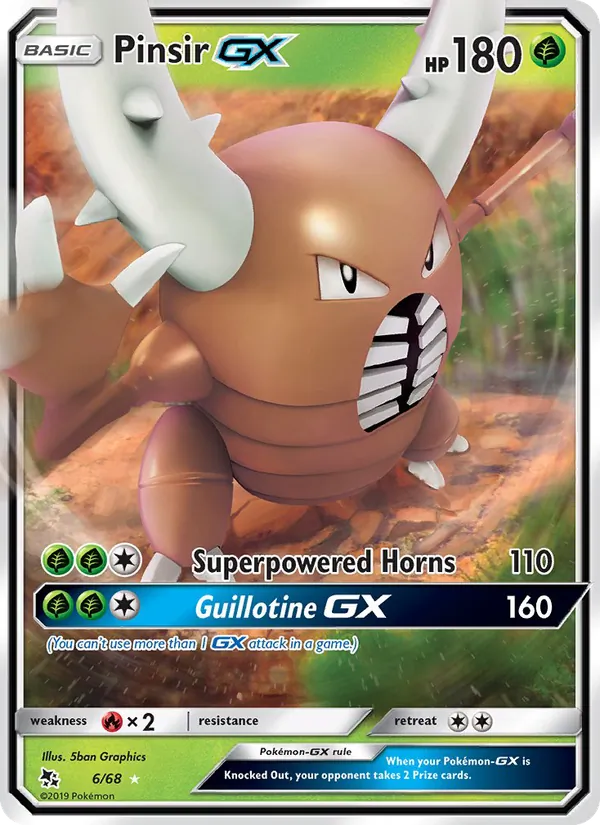 Carta Pinsir GX, número 6/68 da coleção Destinos Ocultos