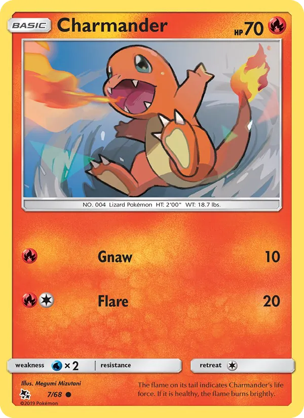 Carta Charmander, número 7/68 da coleção Destinos Ocultos