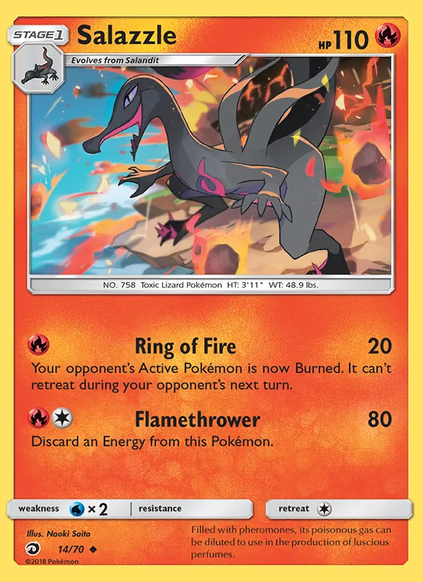Carta Salazzle, número 14/70 da coleção Dragões Soberanos