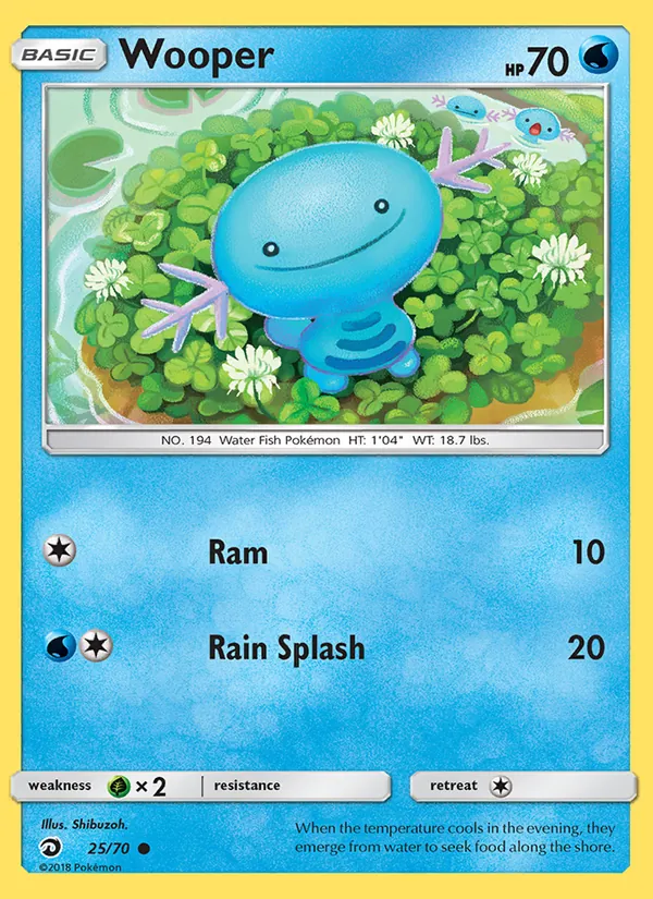 Carta Wooper, número 25/70 da coleção Dragões Soberanos