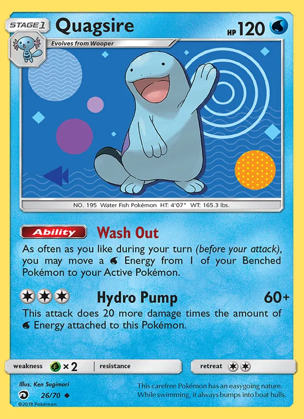 Carta Quagsire, número 26/70 da coleção Dragões Soberanos