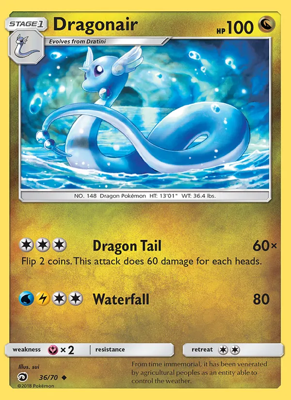 Carta Dragonair, número 36/70 da coleção Dragões Soberanos