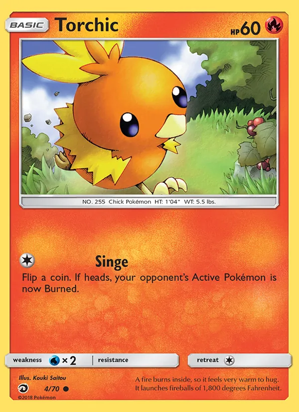 Carta Torchic, número 4/70 da coleção Dragões Soberanos