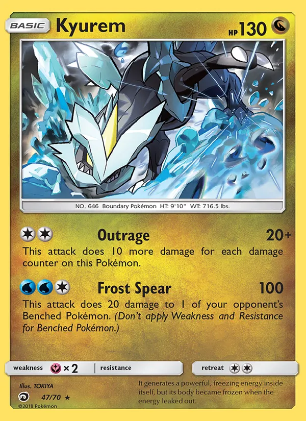 Carta Kyurem, número 47/70 da coleção Dragões Soberanos
