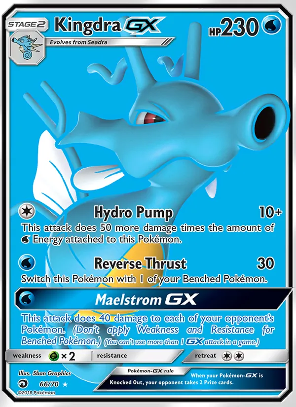 Carta Kingdra GX, número 66/70 da coleção Dragões Soberanos