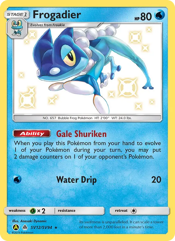 Carta Frogadier, número SV12/94 da coleção Destinos Ocultos Cofre Brilhante