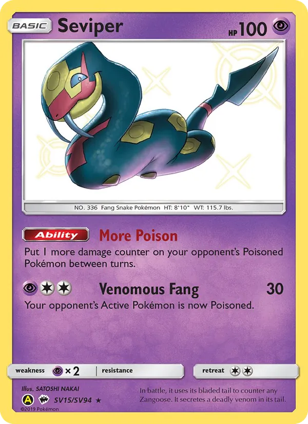 Carta Seviper, número SV15/94 da coleção Destinos Ocultos Cofre Brilhante
