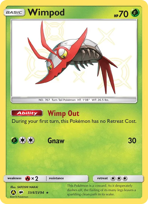 Carta Wimpod, número SV4/94 da coleção Destinos Ocultos Cofre Brilhante