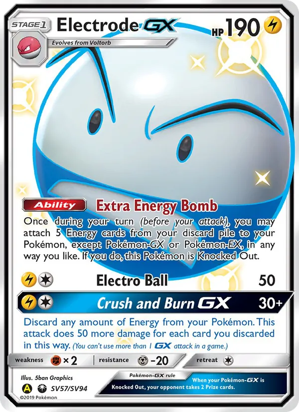 Carta Electrode-GX, número SV57/94 da coleção Destinos Ocultos Cofre Brilhante