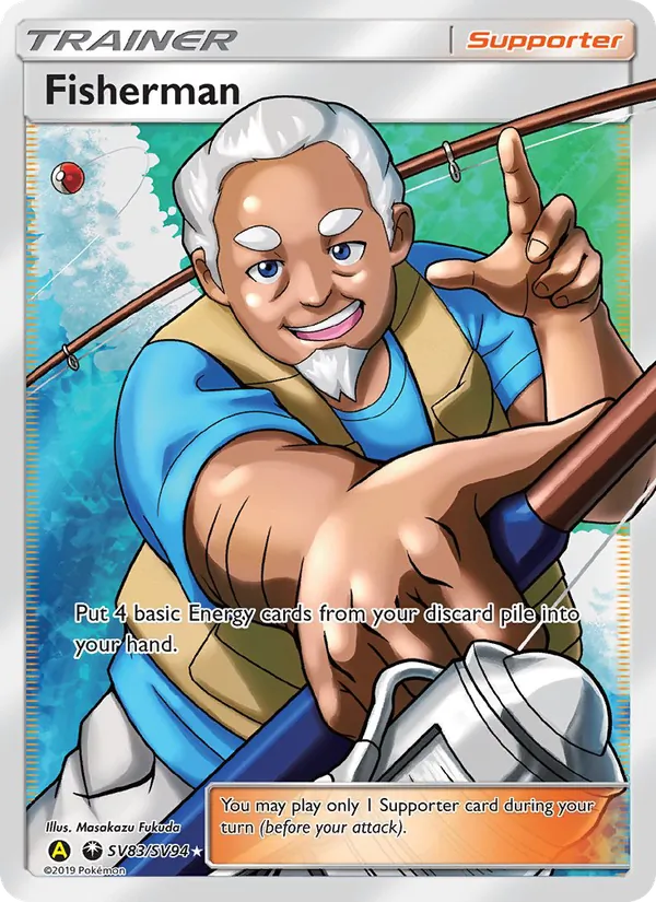 Carta Fisherman, número SV83/94 da coleção Destinos Ocultos Cofre Brilhante