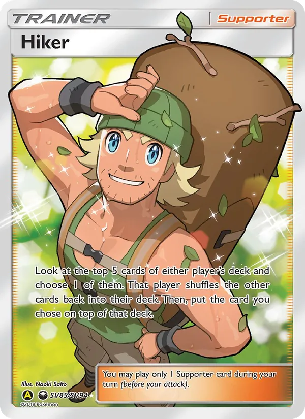 Carta Hiker, número SV85/94 da coleção Destinos Ocultos Cofre Brilhante
