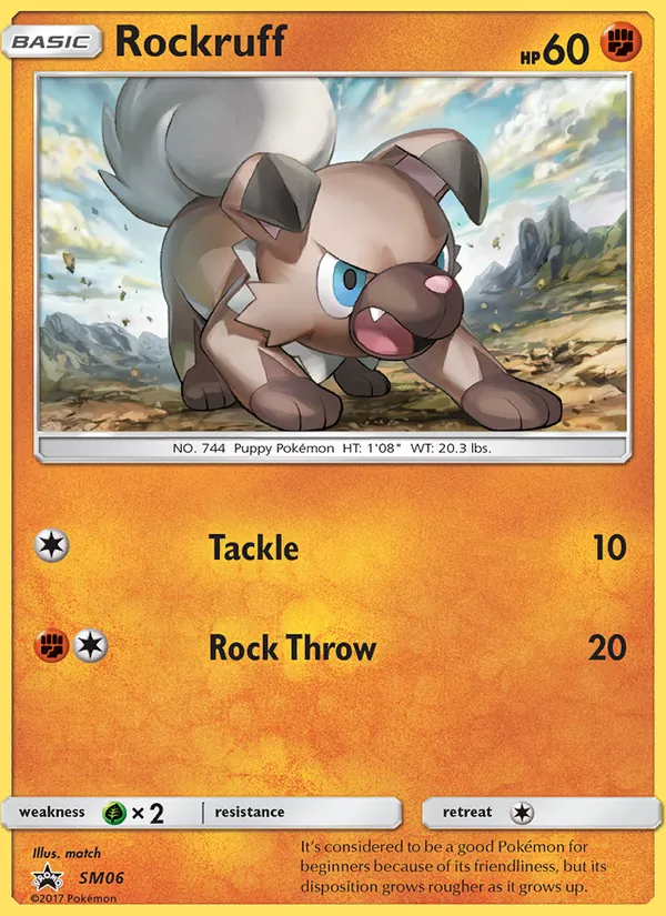 Carta Rockruff, número SM06/248 da coleção Sol e Lua Promos