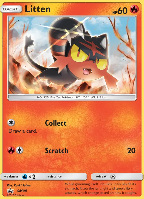 Carta Litten, número SM08/248 da coleção Sol e Lua Promos